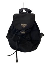 PRADA Triangle Logo Drawstring Backpack BLK Japan