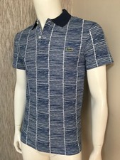 Lacoste Bleu Cassé Rayure Polo Slim Fit Taille 2/XS Détail - 120 BNWT
