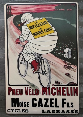 Plaque métal tôle michelin - métal,