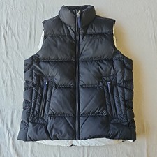 Gaastra Men's Medium Black Down Feather Blend Puffer Vest Nautical