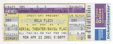 Bela Fleck 4/23/01 Houston TX Aerial Theater @ Bayou Place Concert Ticket!
