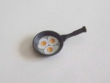 Playmobil (X145) drill bit - dark grey stove with 3 eggs