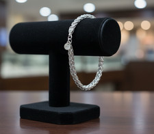 Nouveau : Bracelet argent mailles "Palmier" - Envoi de France immédiat