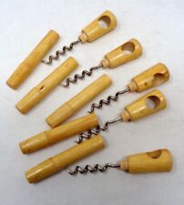 Lot de 5 tire-bouchons anciens en bois avec étuis - Bon état