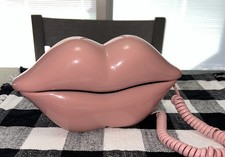 Pink Lips  Shaped Phone Wired Telephone Landline Light Pink