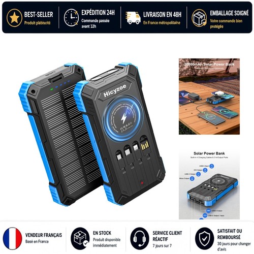 Batterie externe solaire - batterie,