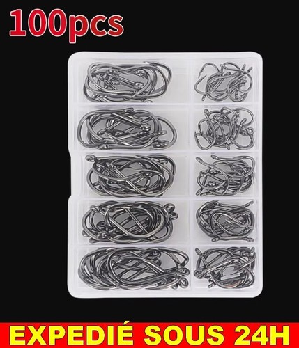 100 hameçons pêche acier - pêche,