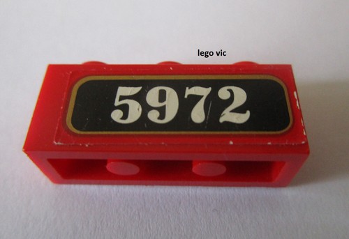 Lego 3633pb022 brick 1x3 red - lego,
