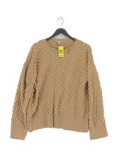 COS Women's Jumper M Tan Wool with Cotton, Mohair, Polyamide Round Neck Pullover