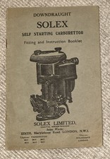 Instructions instruction Solex downstream carburettor carburateur carburettor I. F. P.