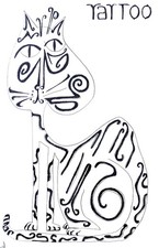 Dessin " Chat Tatoo " original