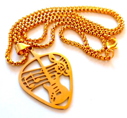 Collier pendentif guitare - collier,