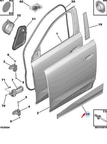 Moulure porte avant - moulure,