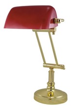 Lampe de banquier Lampe de banquier en laiton/verre 23 x 43 cm ROUGE Sea-Club