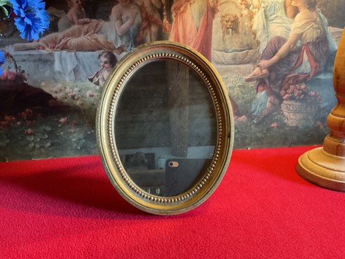 Ancien miroir ovale - ancien, en