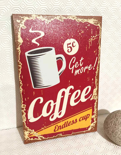 Toile sur cadre bois - sur, coffee