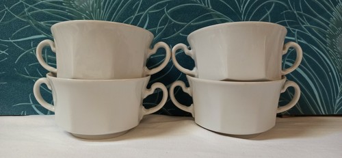 Tasses bouillon blanche - 4, à