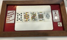 Vinrage Vegas Ballys 1982 Royal Flush Decor in Wooden Frame Rare