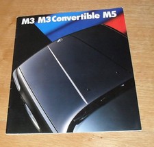 BMW M3 & M5 Large Format Brochure 1988-1989 M3 Convertible E30 M5 E34 - UK