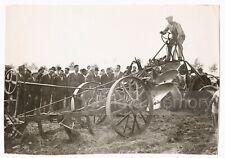 Electric plough, agricultural machinery in demonstration - old photo 1936