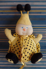B4G / doudou peluche luciole coccinelle jaune pois noirs AJENA vintage