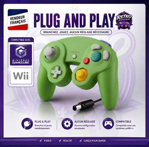Manette pour gamecube - manette, gamecube/wii/wii