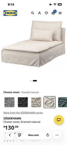 Ikea söderhamn chaise cover - ikea,