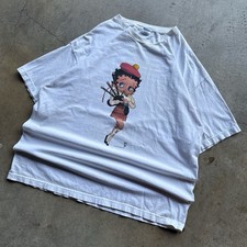 Vintage 1998 White Betty Boop Tee Ireland Uilleann PipesSize: XL-XXL
