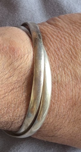 Bracelet double jonc - , enlacés
