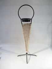 ANTIQUE IRON & RATTAN ASHTRAY FAIENCE BLACK CIRCA 1950 SOFA CHAIR
