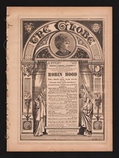 Lydia Thompson "ROBIN HOOD" Burlesque Troupe / Willie Edouin 1872 Boston Program