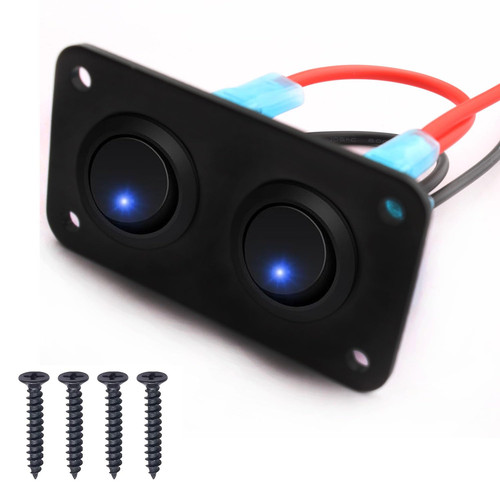 Interrupteurs led bleu - bleu, ronds