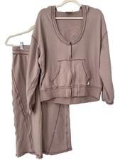 Out From Under Gabi Hoodie Culotte Sweatpants Set Womens S Mauve Outdoor Active