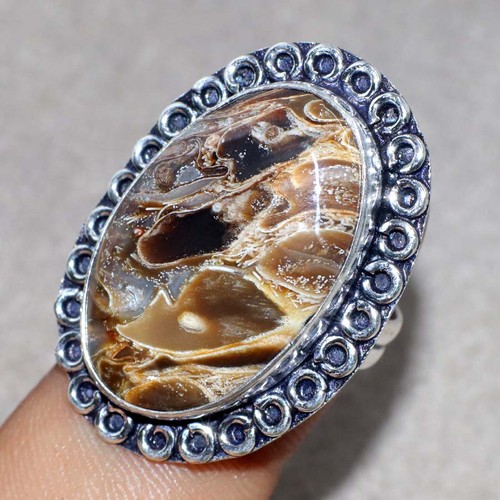 Bague pierres fossile - pierres, rock