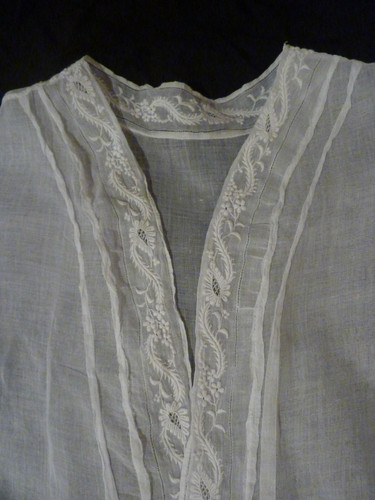 Fichu ancien linon blanc - fichu, ancien,