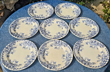 8 Beautiful Antique LG Clairefontaine Earthenware Plates / Purple Model