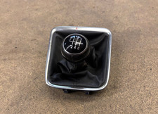 6 Speed 4 Motion Leather Gear Knob VW Tiguan Black Knob Shift Cover 5N0711113