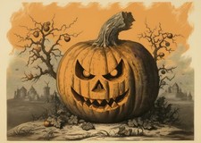 Art mural citrouille Halloween