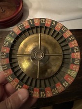 Vintage Table Top Roulette Wheel Gambling Casino Game Wood German Original