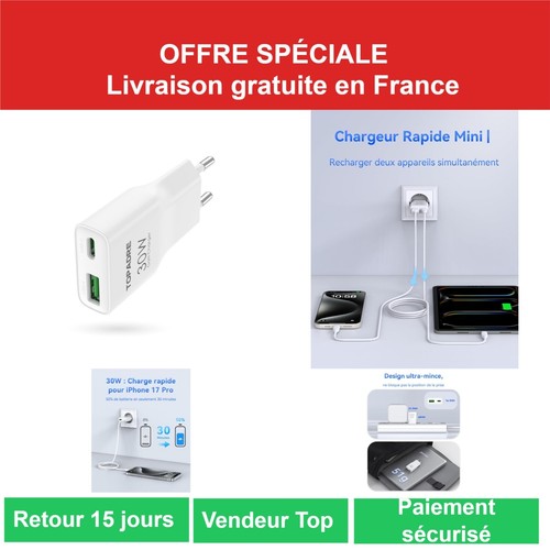 Topadre chargeur usb 30w - chargeur,