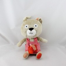 Doudou lapin beige rouge poule