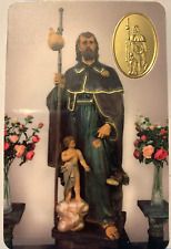 Carte plastifiée poinçon avec prière Saint Roch