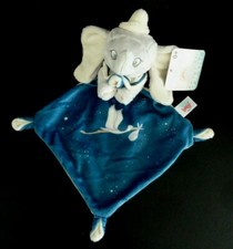 *. DOUDOU PLAT DISNEY NICOTOY DUMBO ELEPHANT CIGOGNE BEBE GRIS BLEU 100 % NEUF
