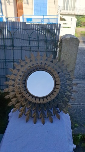 Grand miroir soleil fonte - miroir, en