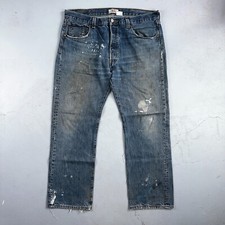 Levis 501 Vintage Y2K XX Straight Leg Jeans Blue Med Wash Paint 38x30 Act 38x29