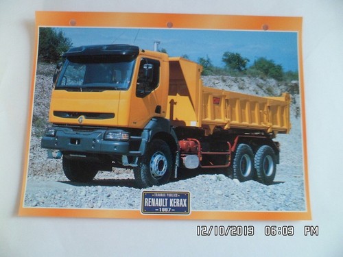 Carte fiche camion travaux - carte,