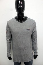 Superdry Mens Sweater Size 2XL Grey T-Shirt Sweater Pullover Logo