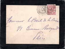 MONACO -- Enveloppe Deuil -- Timbre 15 c. rose Prince Albert 1er