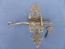 Ancienne Targette ressort mentonnet fer forgé ouvragée Porte Fenêtre Ht 17 cm TG