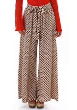 Women's ethnic palazzo trousers, wide cut, patterned straps, JW902